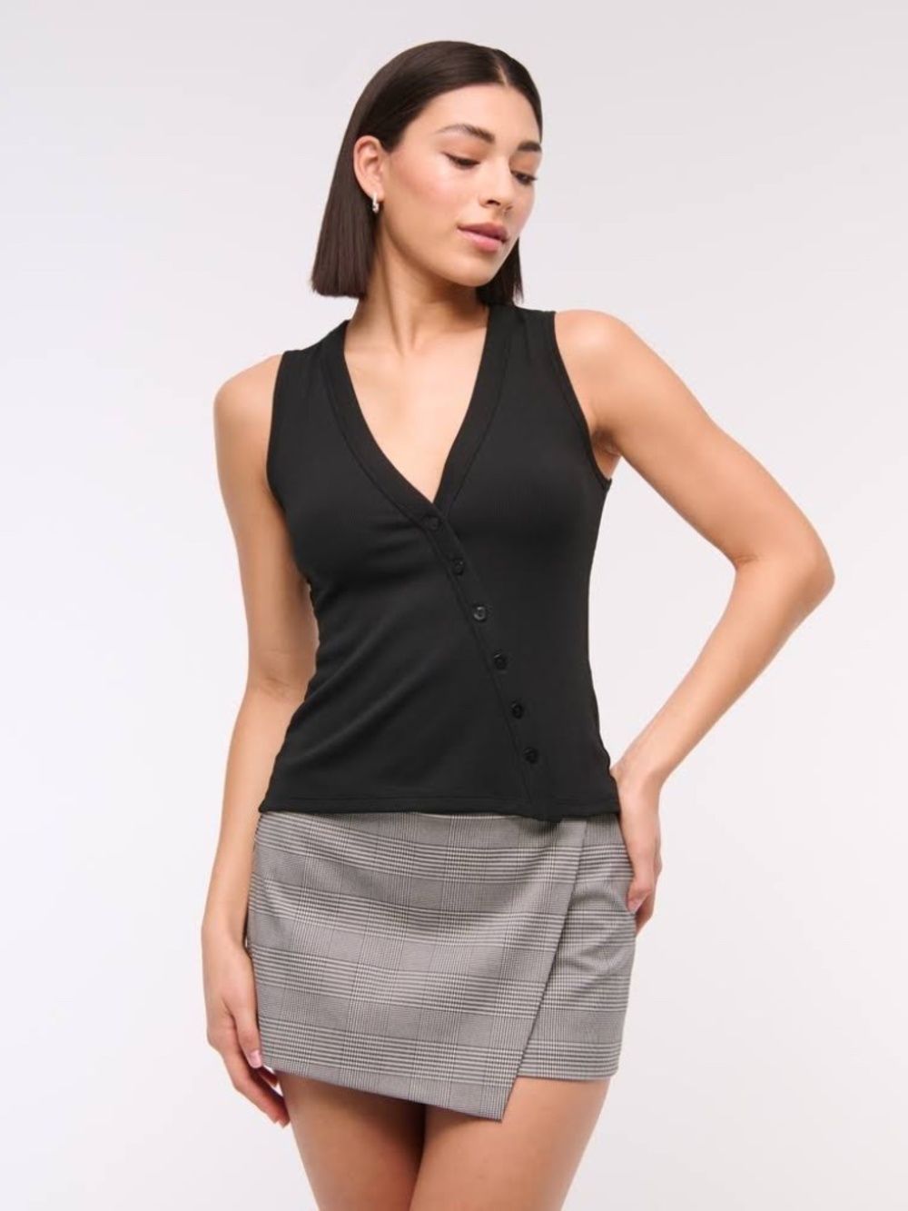 Abercrombie & Fitch Women's Asymmetrical Button-Through Top